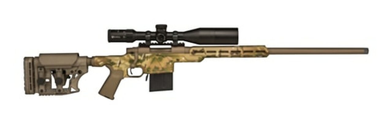 Image of Howa APC Rifle/Scope Combo, .22-250 REM Aluminum Chassis, Luth AR MultiCam/FDE Camo, 4-16 Scope
