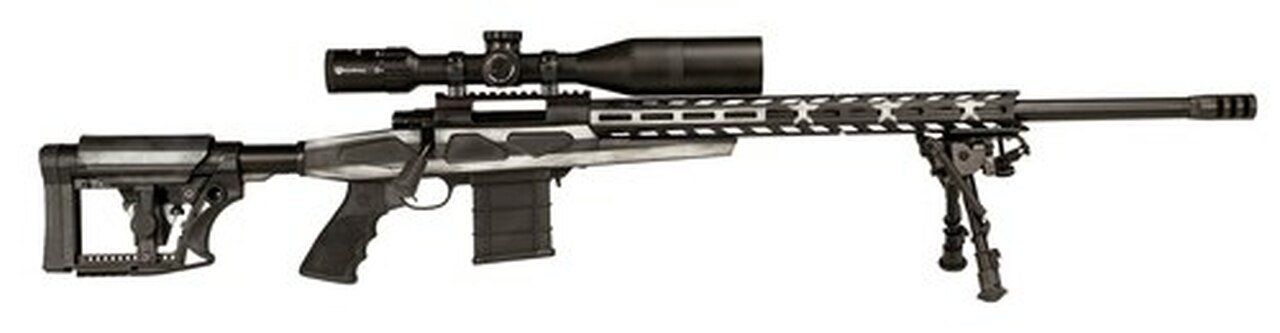 Image of Howa APC .223 Rem Scope Combo, 20" #6 Threaded Barrel, 4-16x50mm Nikko Stirling Scope, Mag Kit, Hogue Grip, LUTH-AR MBA-4 Stock, Grayscale Flag, 10rd