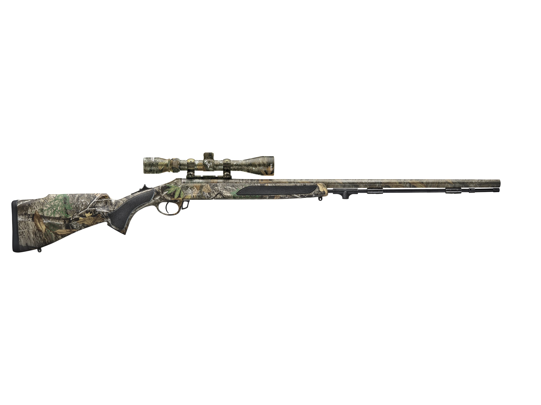Image of Traditions Vortek StrikerFire LDR Muzzleloading Rifle 50 Caliber 30" Barrel with 3-9x40 Rangefinding Scope Synthetic Stock Realtree Edge