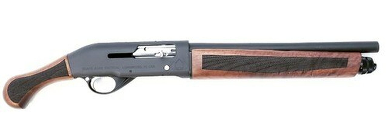 Image of Black Aces Tactical Pro Series S Semi-Auto 12 Ga, 14" Barrel, Shockwave Stock, Walnut/Black, 4rd