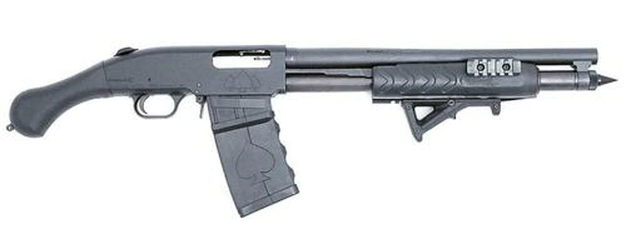 Image of Black Aces Tactical Shockwave, Mag Fed 12g, 15", Tri-Rail Forend, Mag Tube Spike, 5rd Detachable Mag
