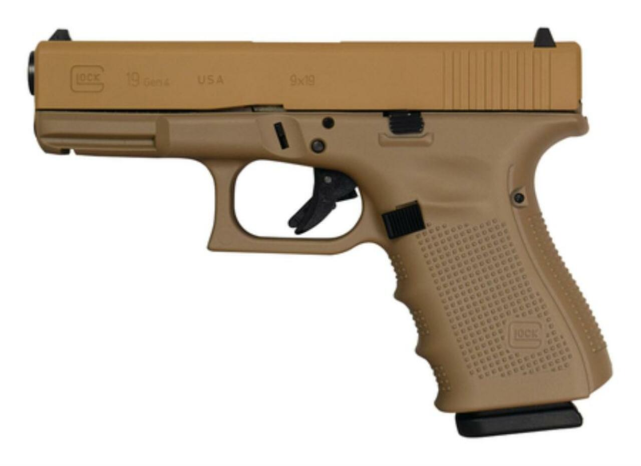 Image of Glock G19 Gen4 9mm 4" Barrel Cerakote Elite Tactical Coyote Tan Made in USA 15rd Mag