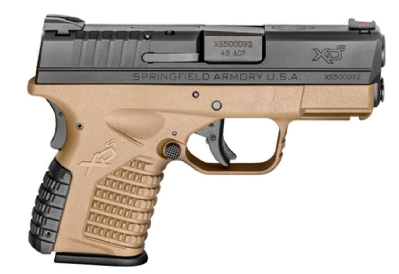 Image of Springfield XDS Single Stack 45 ACP 3.3" Barrel Flat Dark Earth 5 & 6 Rd Mag