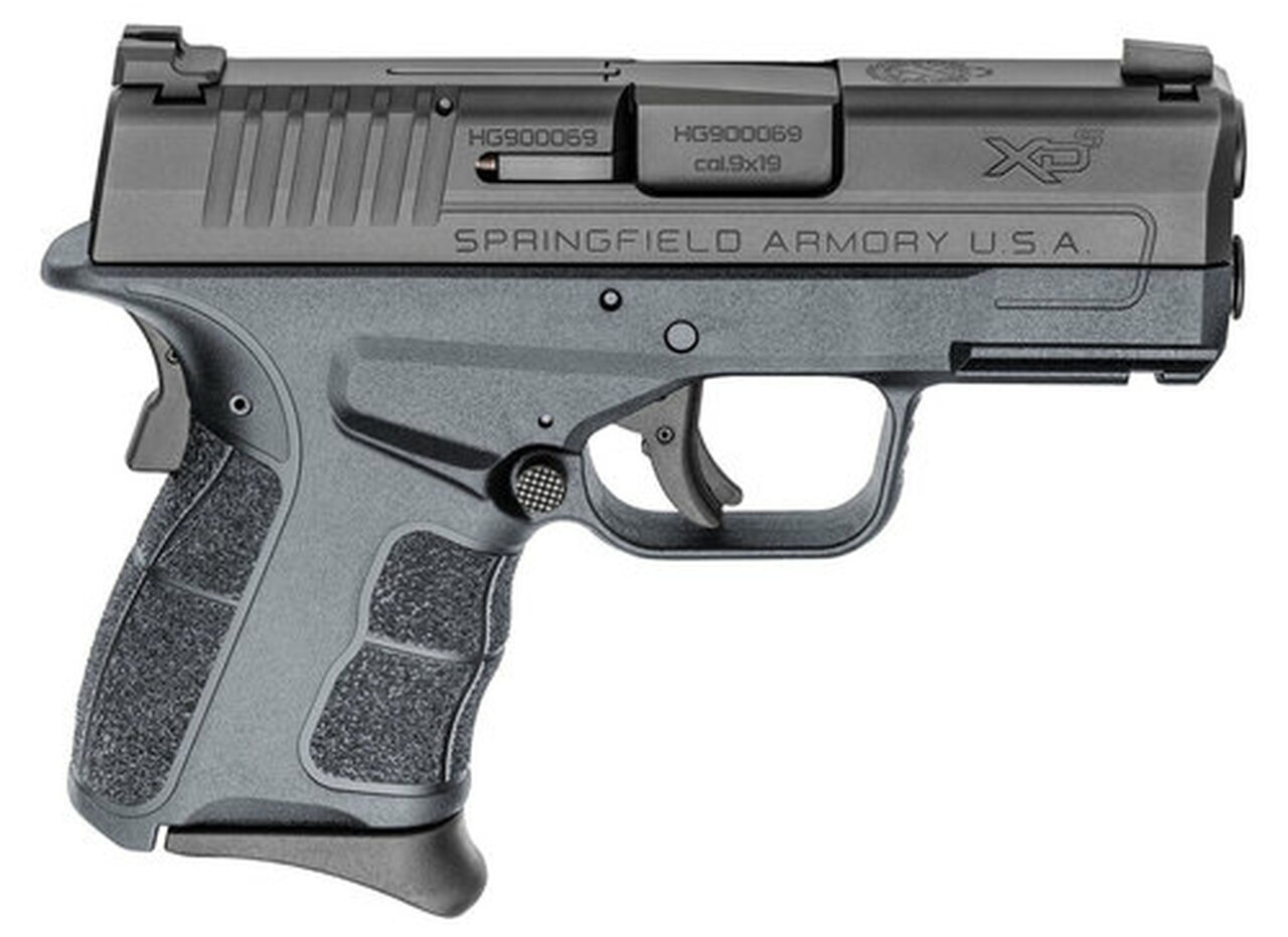 Image of Springfield XDE Compact 9MM 4.5" Barrel, Polymer Frame, Black, 2 Mags, 1-8Rd, 1-9Rd, Ambi Safety, Decocker