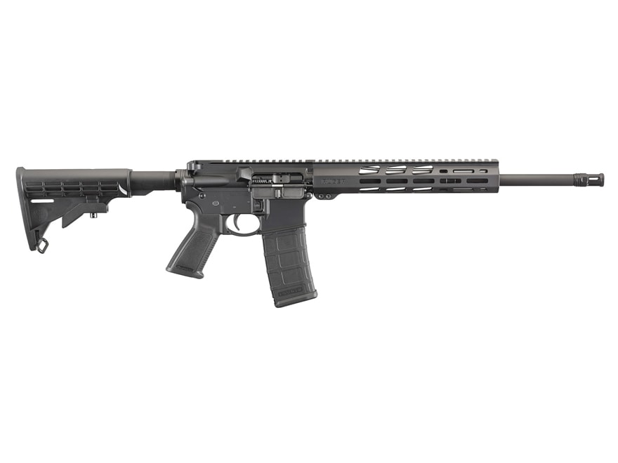 Image of Ruger AR556 Rifle 5.56x45mm NATO Matte Black Oxide 16" Barrel Black Synthetic Collapsible Stock 30-Round