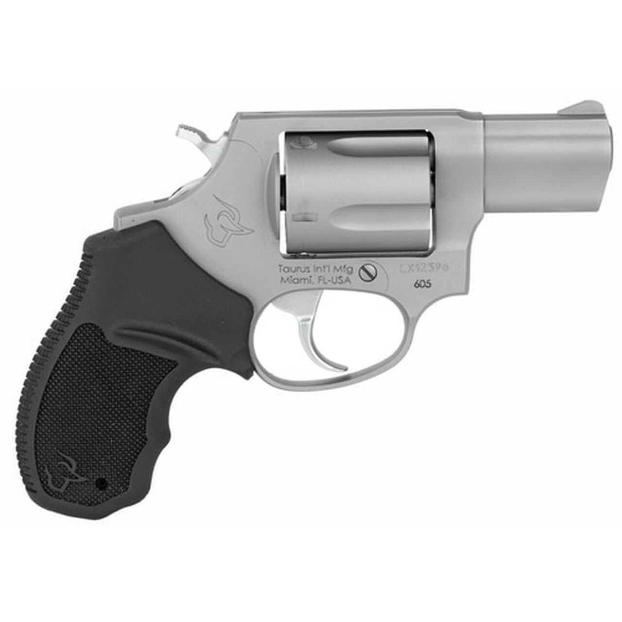 Image of Taurus 605 Standard 357 Magnum 2" Barrel Black Rubber Stainless Steel Finish, 5rd