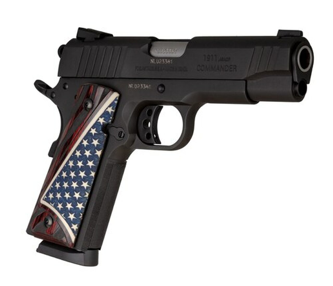 Image of Taurus 1911 Commander, 45 ACP, 4.25" Barrel, 8rd, Rosewood W.Bonded Ivory Flag Grips