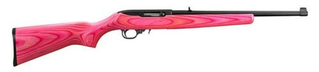 Image of Ruger 10/22 Semi Auto Rifle, Pink Laminate Stock, Blue, 16" Barrel