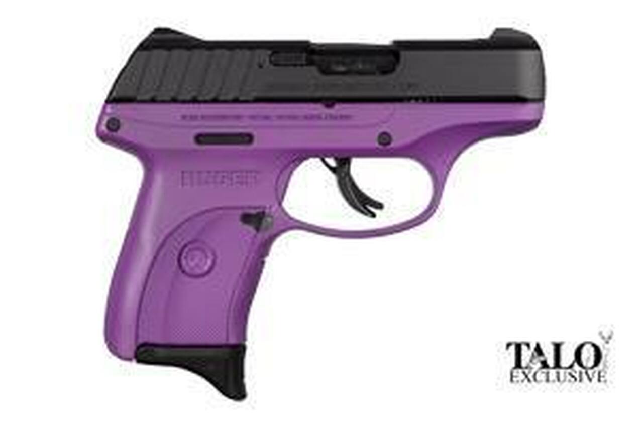 Image of Ruger EC9S Purple Cerakote Compact, 9MM, 3.1" Barrel Thumb Safety, Fixed Sights 7rd Mag TALO