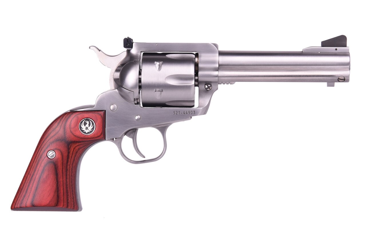 Image of Ruger Blackhawk Flattop Stainless .357 Mag/9mm 4 5/8" Barrel 6rd, Two Cylinders