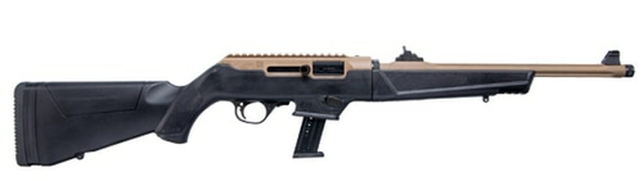 Image of Ruger PC Carbine Flat Dark Earth 9mm Take Down, 16" Barrel, Ruger & Glock Mag Adapter, 17rd Mag