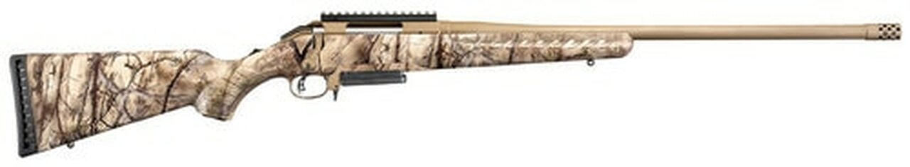 Image of Ruger American 6.5mm Creedmoor 22" Threaded Barrel Bronze Finish Composite Go Wild I-M Brush Camo 3rd, NEW-UNFIRED W/SMALL SCRATCH ON BARREL