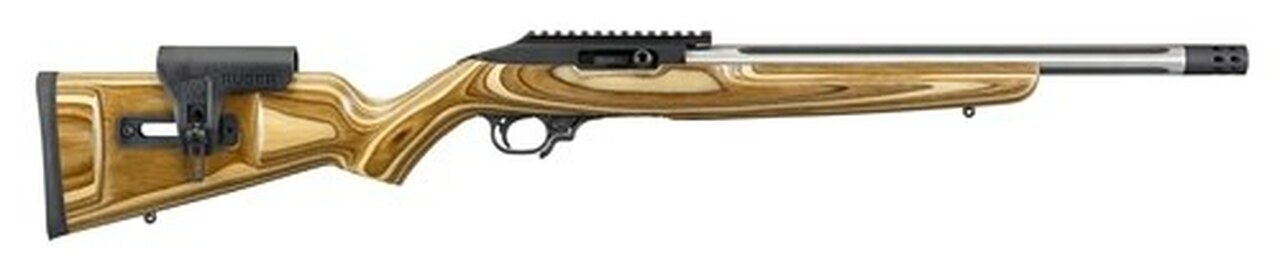 Image of Ruger TALO Exclusive 10/22 Competition, .22 LR, 16" SS Fluted Barrel, Brake, Brown Laminate Stock, 10rd Mag