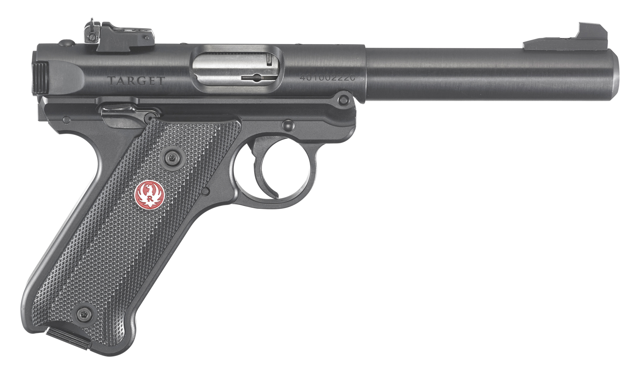 Image of Ruger Mark IV Pistol, 22LR, 5.5", Black Synthetic, Blued, 10rd, Adjustable Sights