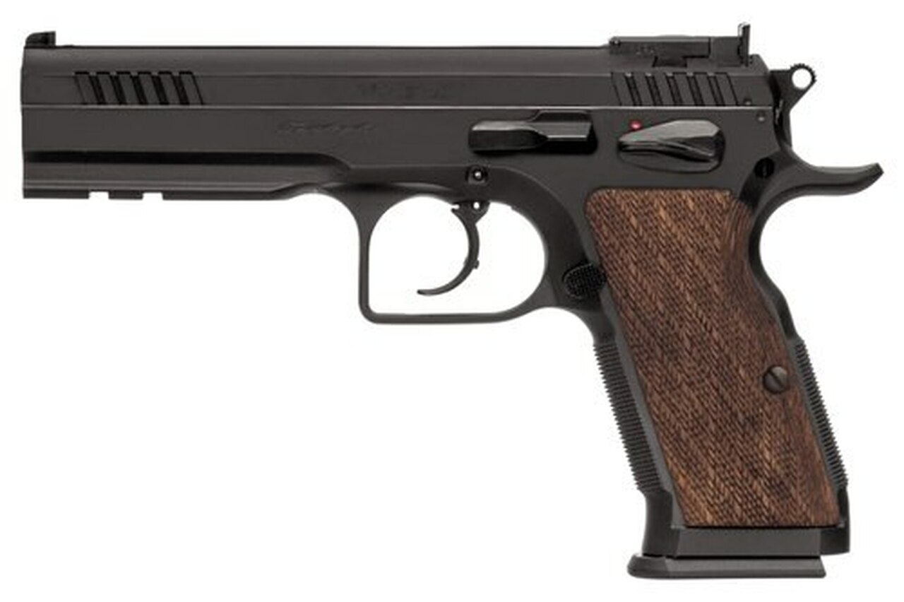 Image of EAA Witness Elite Stock 3, .38 Super, 4.75", 17rd, Checkered Walnut Grips, Black