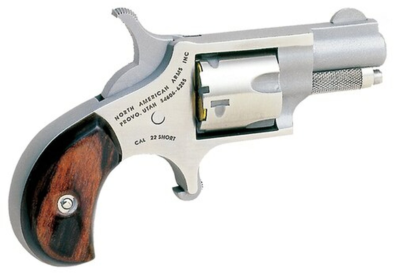 Image of NAA 22 Short Mini-Revolver 1.12" Barrel 5rd Rosewood Grip SS
