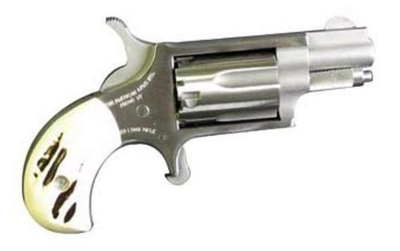 Image of North American Arms Mini Revolver 22LR, 1.125" Barrel, SS Finish, Imitation Stag Grips 5Rd