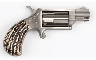 Image of North American Arms NAA, Mini Revolver 22WMR, 1.125" Barrel, SS Stag Grips, 5Rd