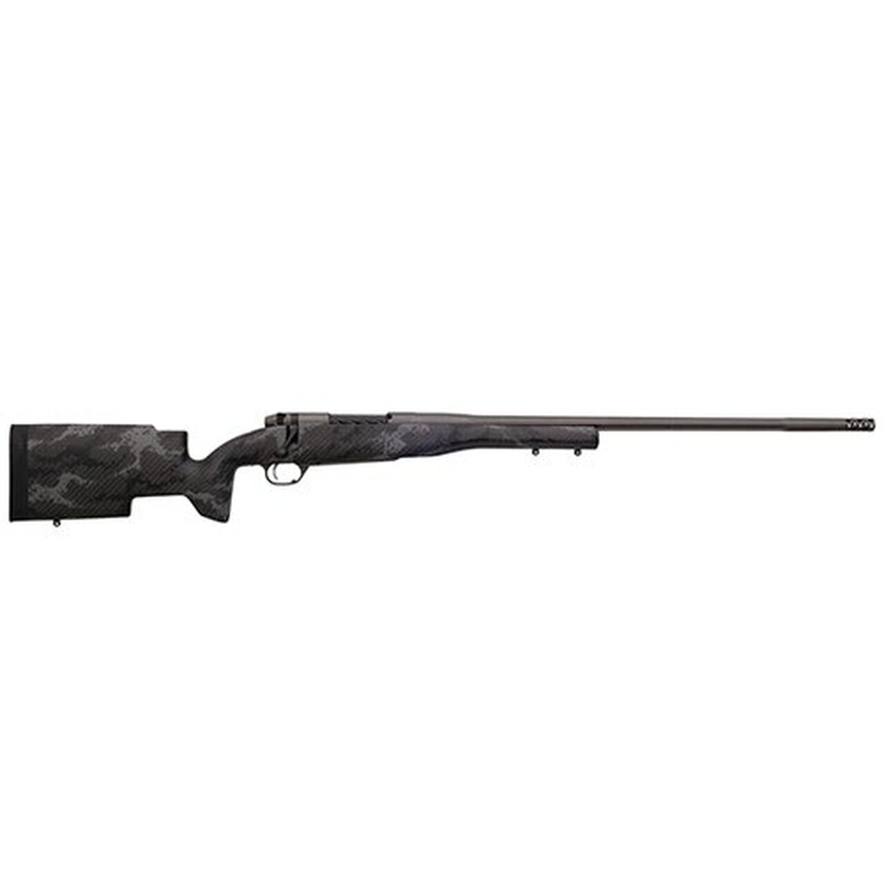 Image of Weatherby Mark V Accumark Pro 300 Weatherby Mag, 26", Tungsten Gray Cerakote Fixed Carbon Fiber, RH, 3rd