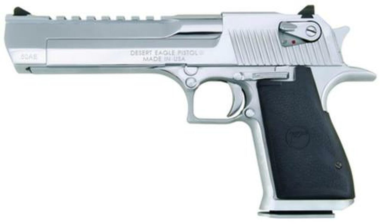 Image of Magnum Research Desert Eagle Mark XIX 50AE 6" Barrel, Black Synthetic Matte Chrome, 7rd