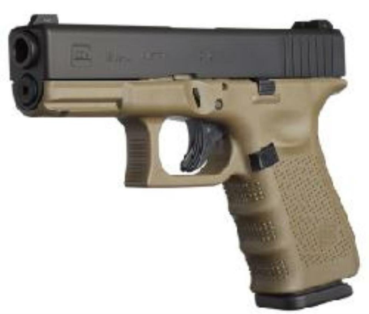 Image of Glock G19 Gen4 9mm 4" Barrel Olive Drab Frame Fixed Sights 15rd Mags Austrian Made