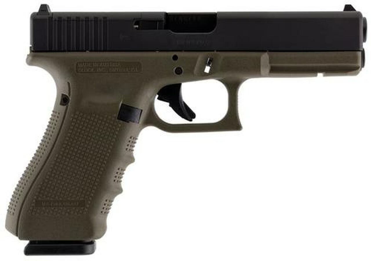 Image of Glock G17 Gen4 MOS 9mm, 4.48", 17rd, FS, OD Green Frame