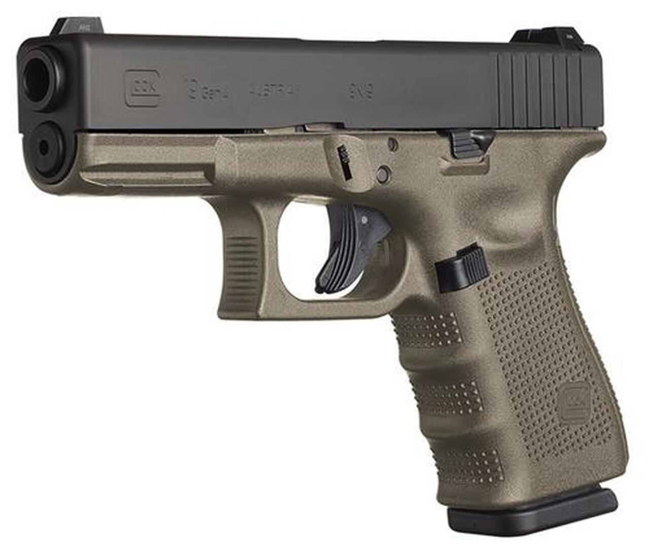 Image of Glock G19 Gen4 MOS AUS 9mm, 4" Barrel, OD Green, 15rd