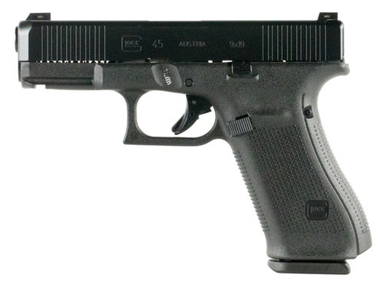 Image of Glock G45 Compact, 9mm, 4.02" Barrel, 10rd, FS, Black nDLC Slide, Black Frame