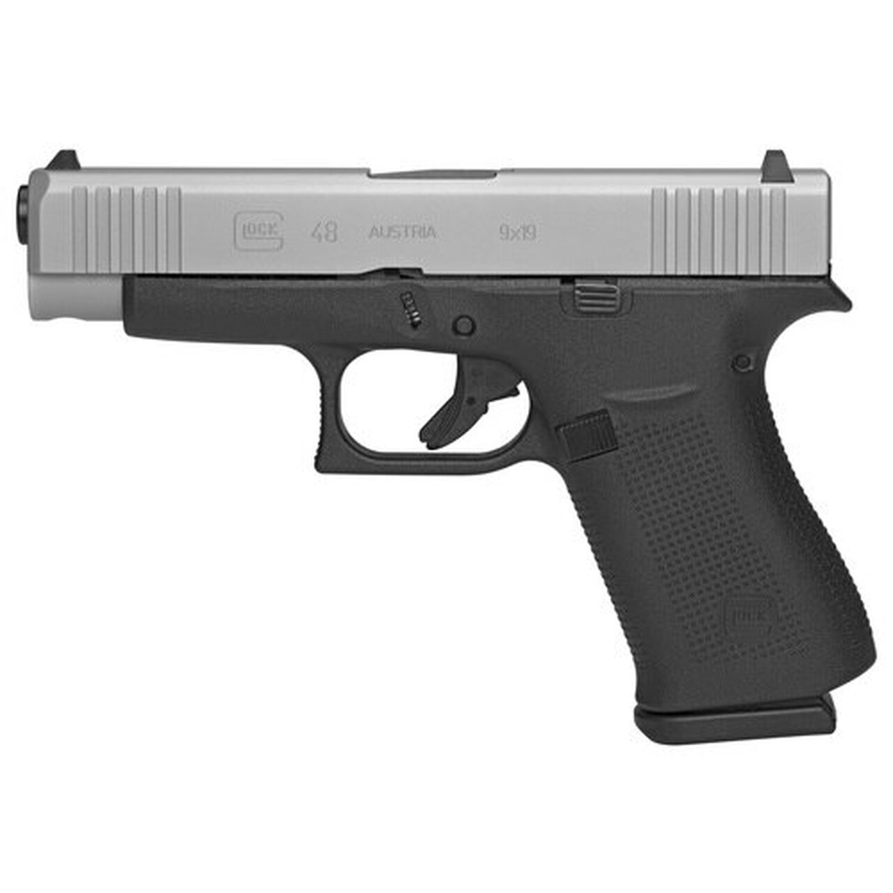 Image of Glock 48 9mm Compact Pistol with Ameriglo Night Sights, Two Tone - PA485Sl301AB