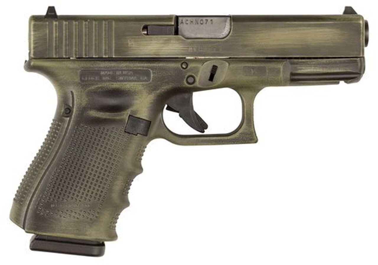 Image of Glock G17 Gen4 Double 9mm, 4.48" Barrel ,OD Green Battleworn Finish, Interchangeable Grips, 17rd Mag