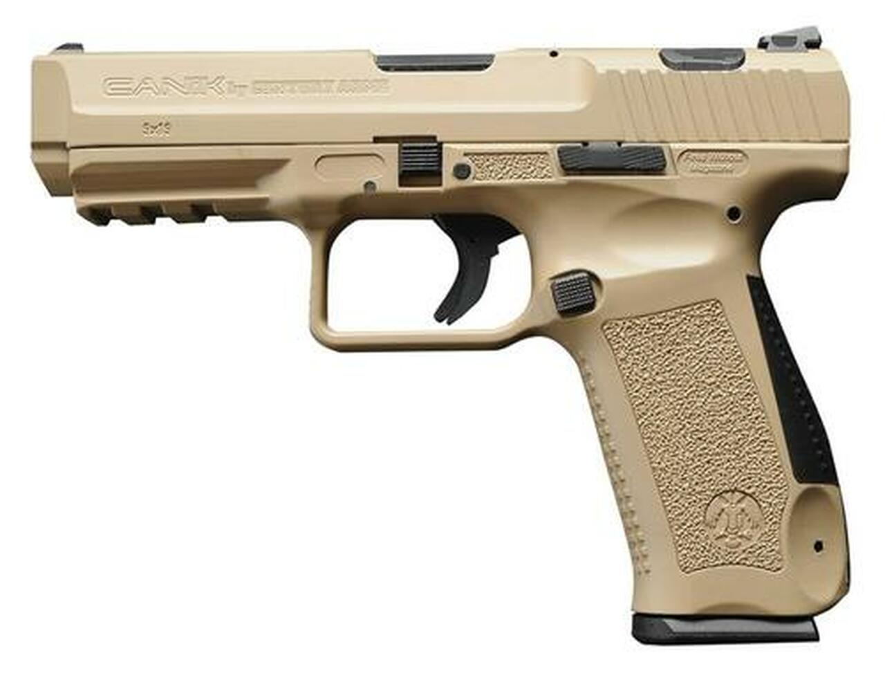 Image of Canik TP9SA, 9MM, 4.47" Barrel, Polymer Frame, Desert Tan, 2-18rd Mags, Accessory Package