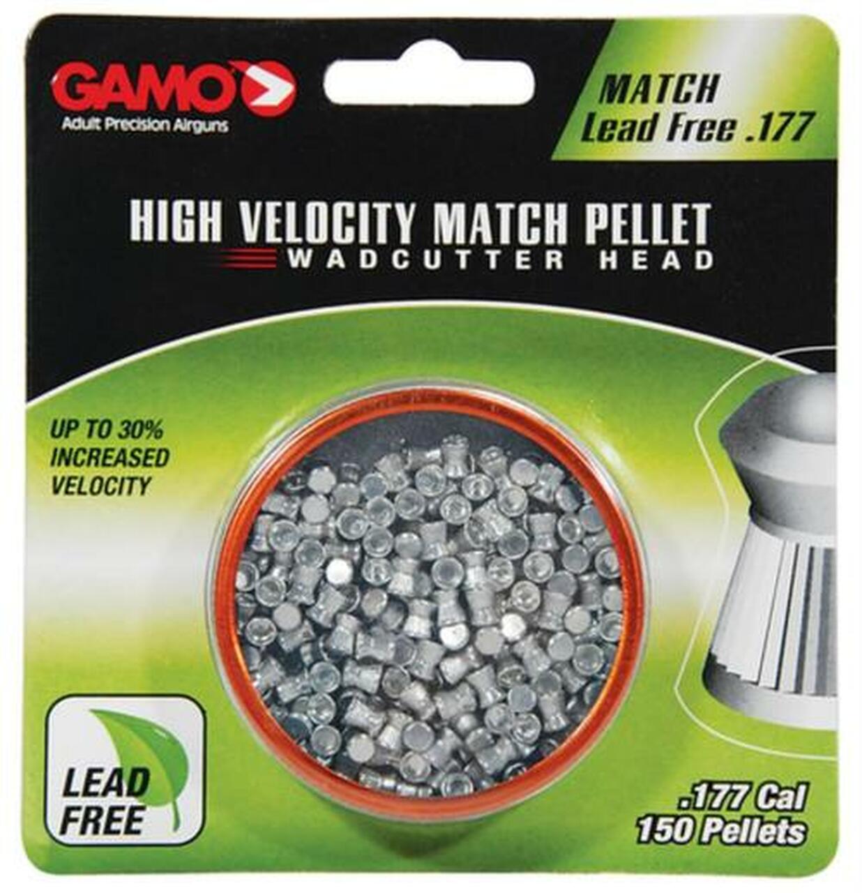 Image of Gamo Match Lead Free Pellets .177 Caliber Flat Nose 150 Per Blister Pack