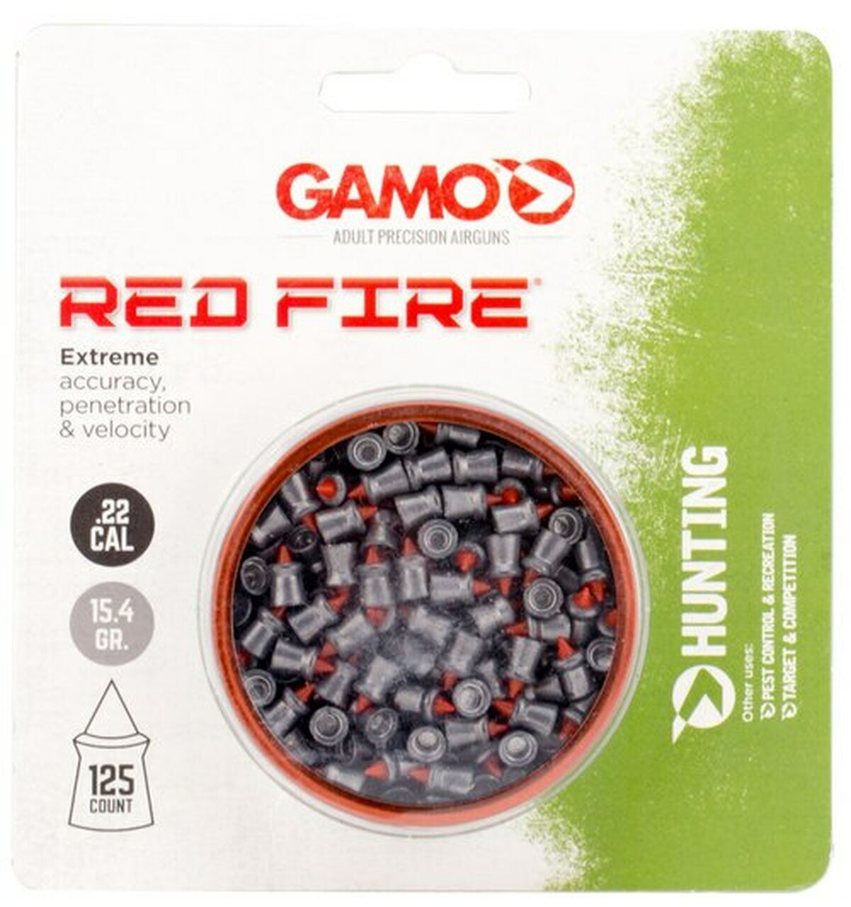 Image of Gamo Red Fire .22 Caliber Pellet, Lead, 125 Pellets
