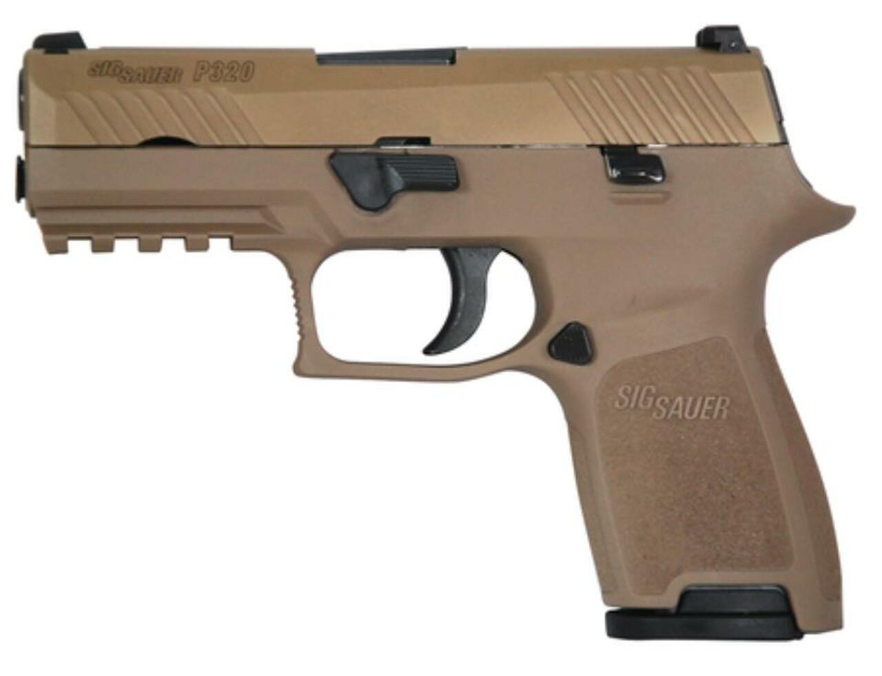 Image of Sig P320 357 Sig 3.9", Flat Dark Earth Striker Siglite Modular Polymer Grip (2) 13Rd Steel MAG Rail