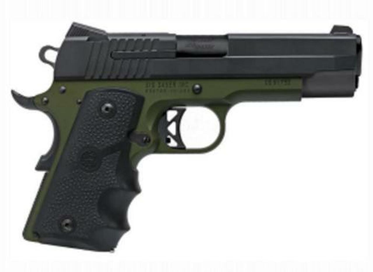 Image of Sig 1911 Army Compact C3 45 ACP, 4.2" Barrel, Army Green/Black TALO Exclusive, 7rd MAg
