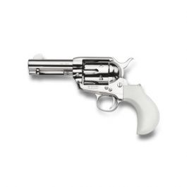 Image of Taylors & Company 1873 Nickel Flattop Ivory Birdshead .45 LC Revolver, Nickel Plated - OG1417