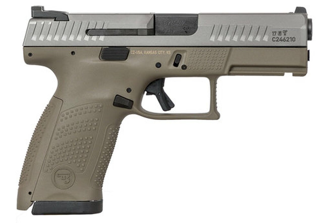 Image of CZ P10 COMPACT 9MM 10RD, Flat Dark Earth/WHITE NITRIDE NS