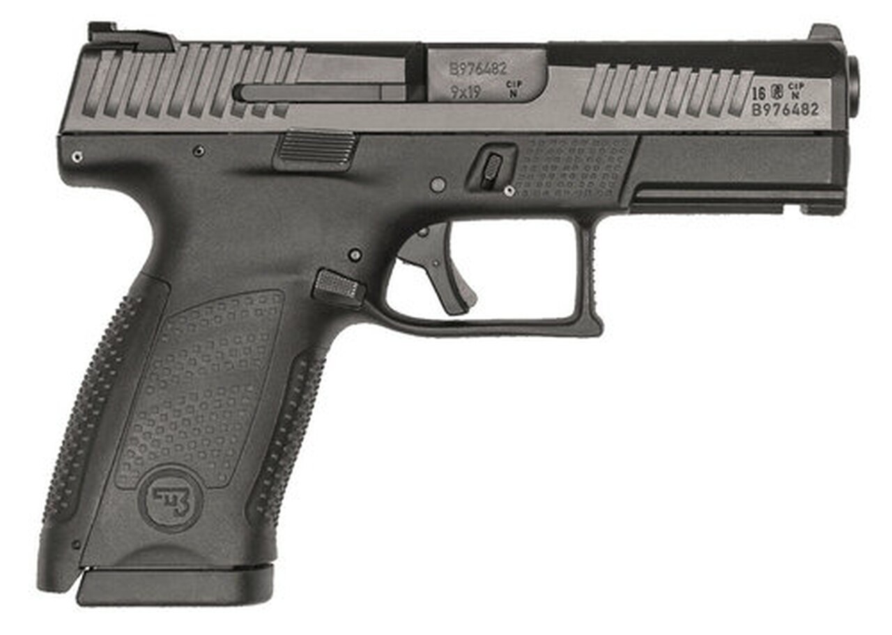 Image of CZ, P-10, 9mm, 4" Barrel, Polymer Frame And Grips, Trigger Safety, Compact, Semi-automatic, 3 Dot Sights, Striker Fired, 10Rd, Black