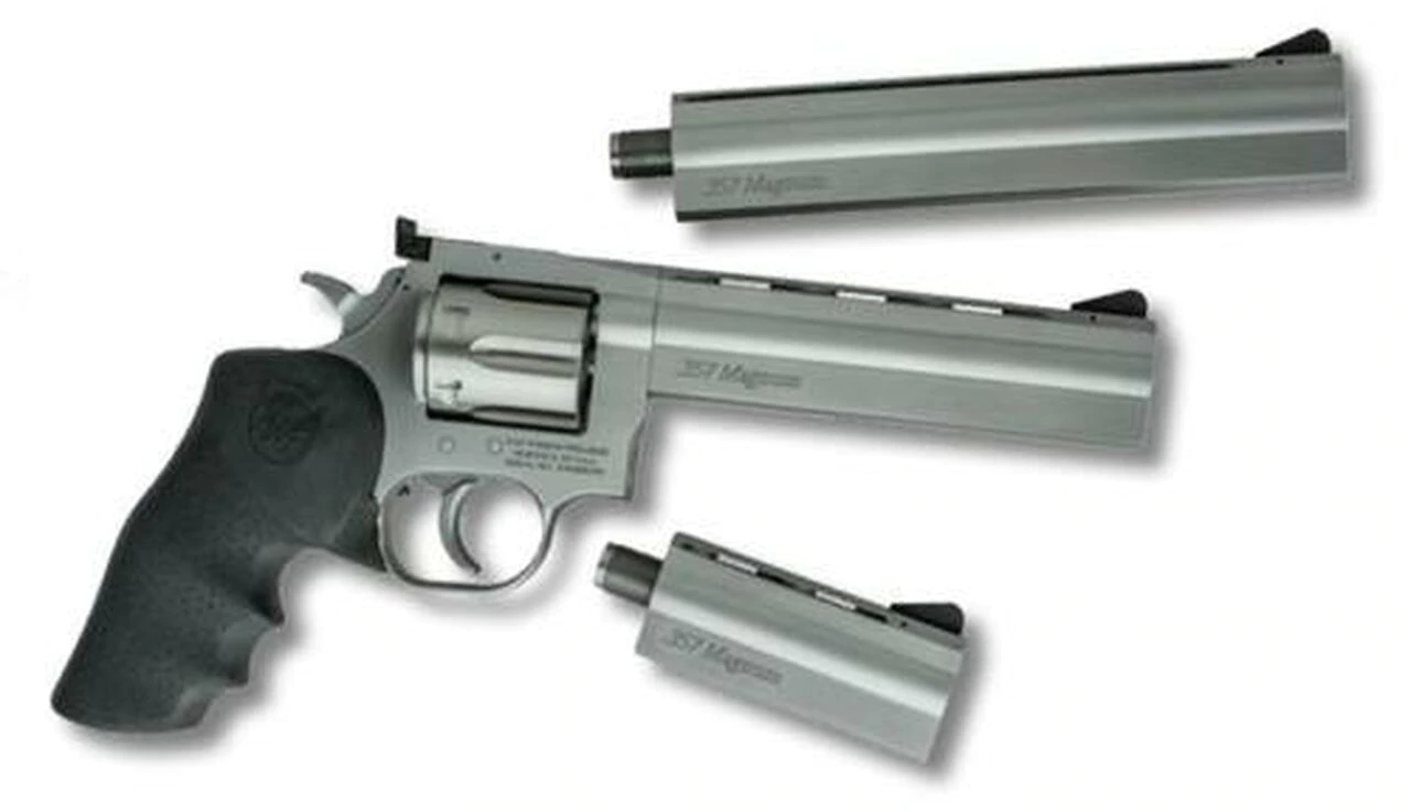 Image of Dan Wesson 715 Pistol Pack, 3 Barrels- 4" 6" 8", .357 Mag, Stainless, Adj. Sights