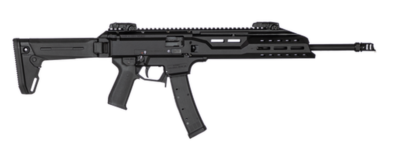 Image of CZ, Scorpion Carbine 9mm, 16" Barrel, Black, Magpul Stock Grip and Flip Up Sights, 35rd