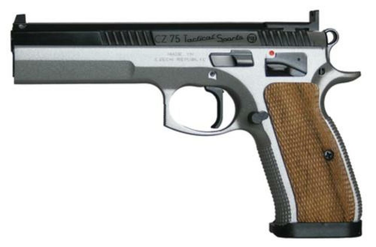 Image of CZ Tactical Sport Pistol 9MM 5.23" Barrel, Nickel Frame & Blue Slide 20RD Mag