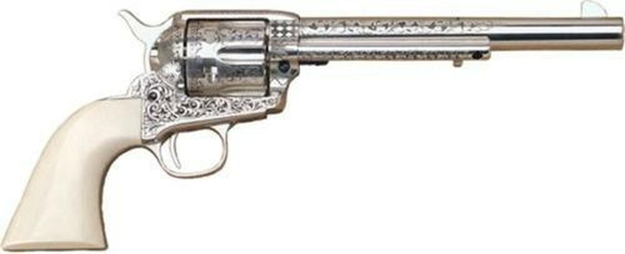 Image of Cimarron Teddy Roosevelt 45 Colt,7." Barrel, Engraved, Ivory Grips, 6rd