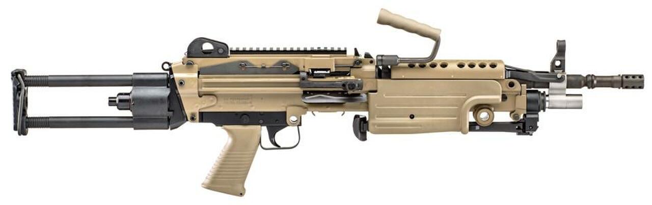 Image of FN M249S Para 5.56mm, 16" Chrome Lined Barrel, Flat Dark Earth, Rotating/Telescoping Metal Buttstock Assembly