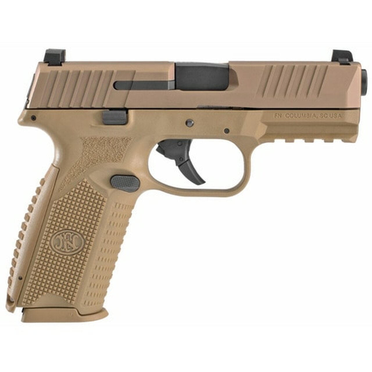 Image of FN , FN 509 Striker Fired, Full Size 9mm, 4" Barrel, Polymer Frame, Flat Dark Earth, 3 Dot Sights, Non-Manual Safety, 2x17rd Mags