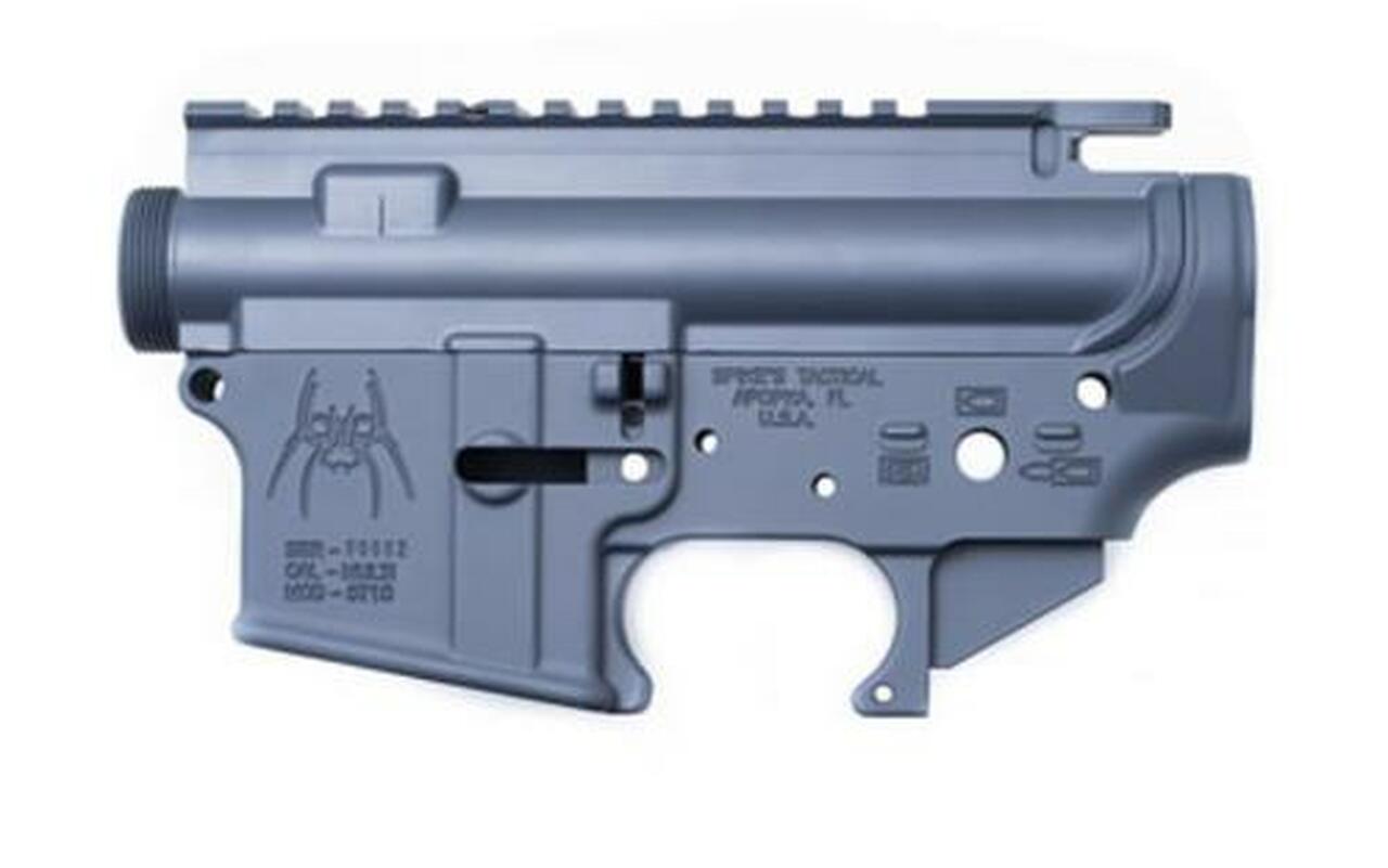 Image of Spikes Stripped Grey Receiver Set Lower / Upper, Matched