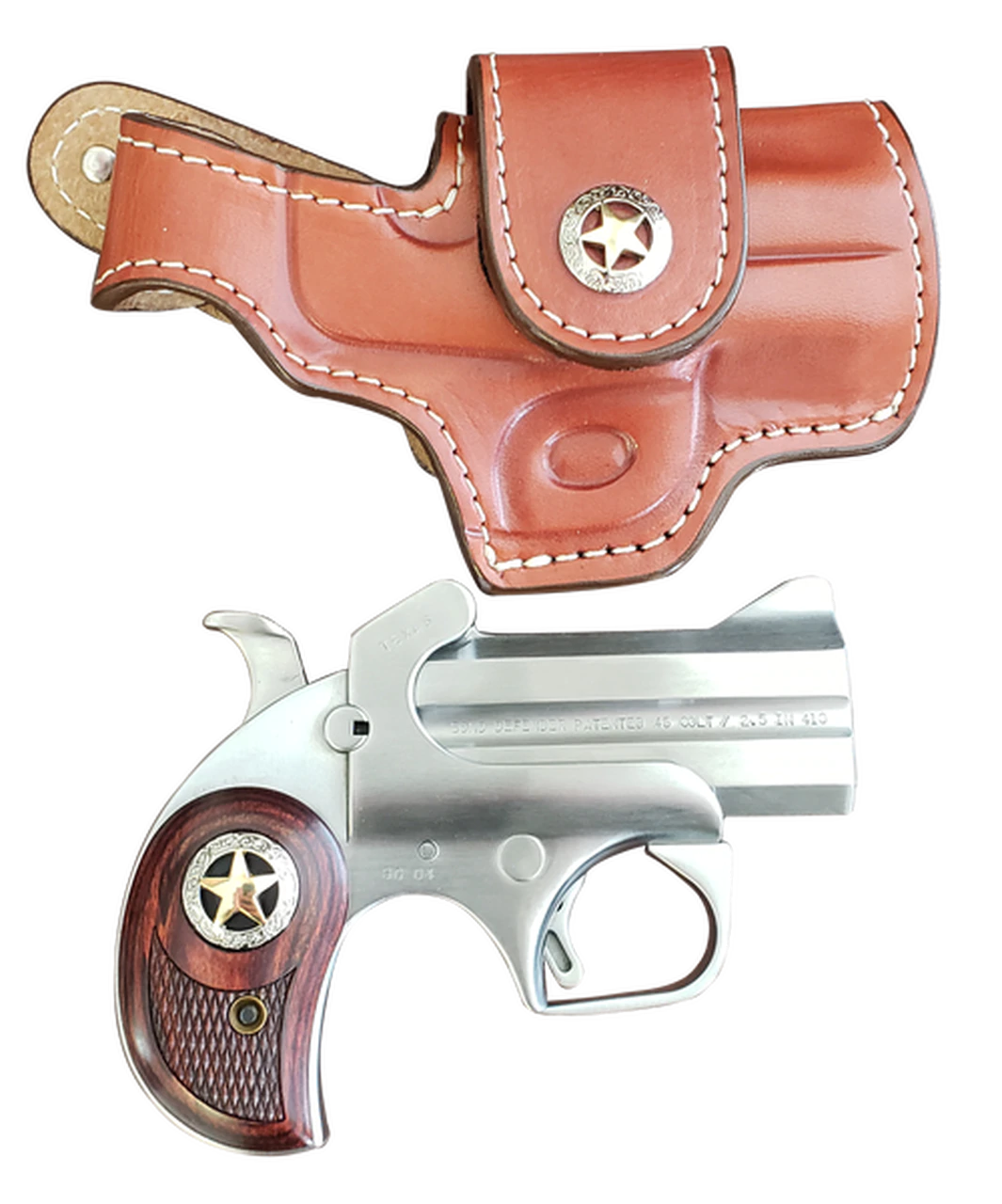 Image of Bond Rustic Defender 45 Colt/410 Ga, 3", Two Tone, Holster Included