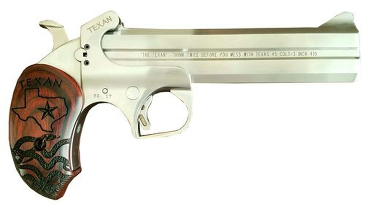 Image of Bond Arms Texan, 45 ACP, 6" Barrel, 2rd, Rosewood Grips, Stainless Steel
