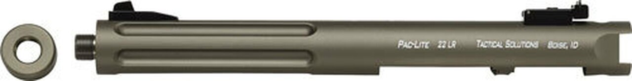 Image of Tactical Solutions Pac-Lite Ruger Mark I,II,III, 6" Fluted Matte OD Green Barrel 22LR
