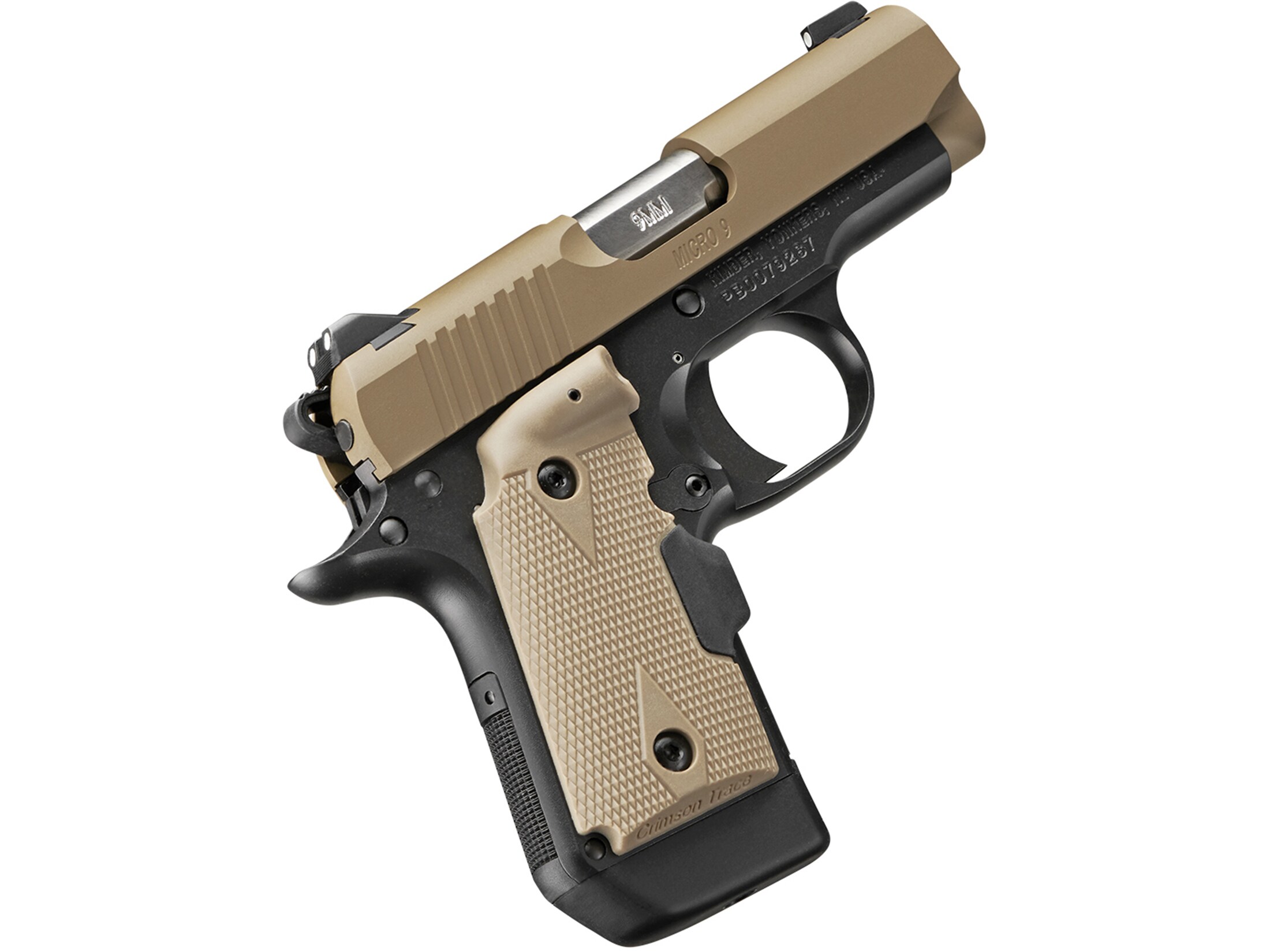 Image of Kimber Micro 9 Desert Tan Crimson Trace Laser Grip, 2 Mags 6/7 rd Mags