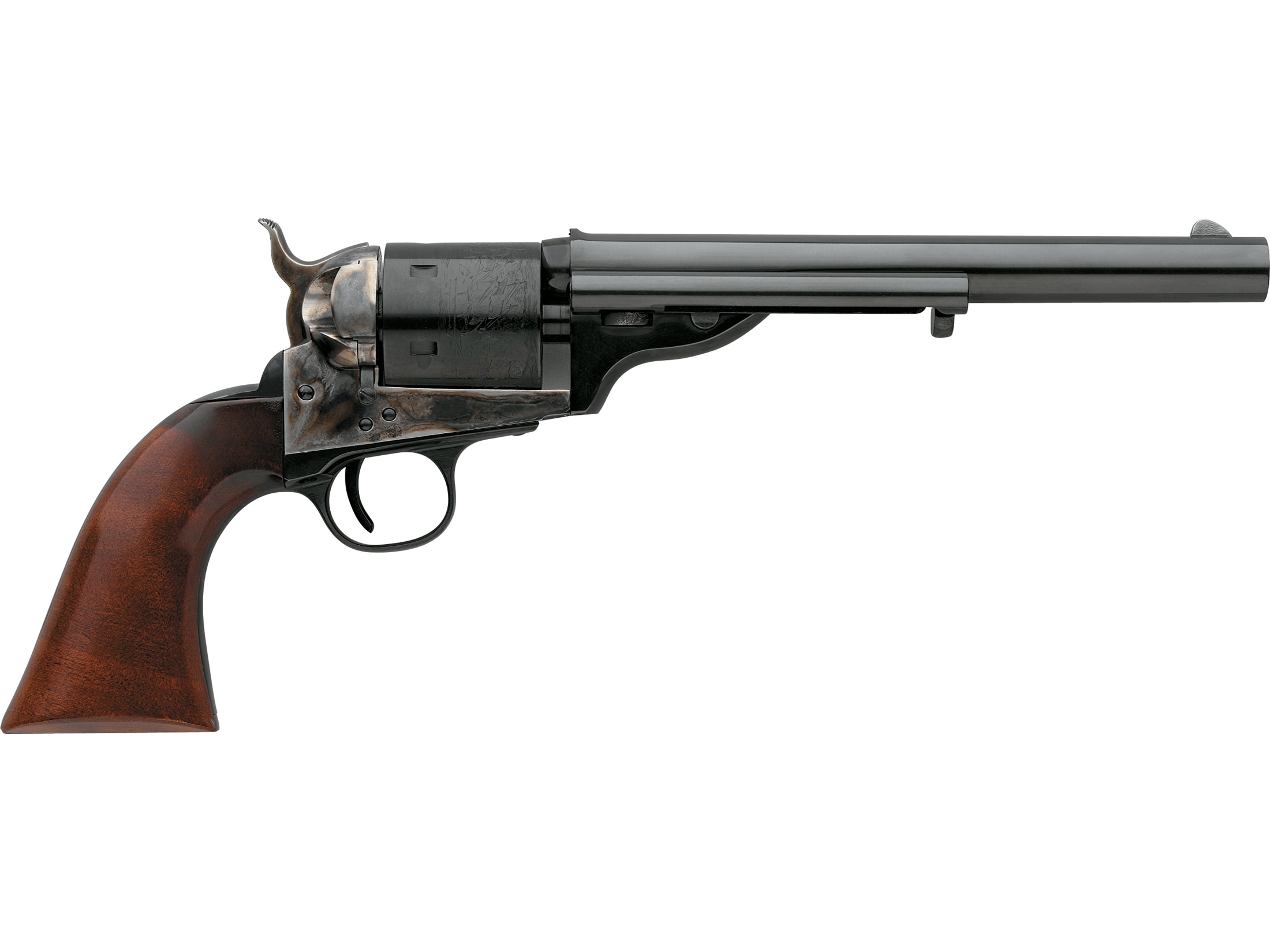 Image of Taylor's & Co Open Top Late/Army Single Action Revolver 45 Colt (Long Colt) 7.5" Blued Barrel Case Hardened Steel Frame Walnut Grips 6 Round